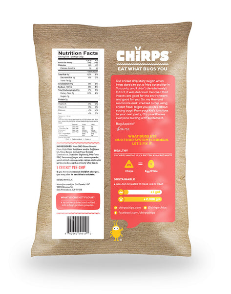 Snack Size Variety Pack of Chirps Cricket Chips (6-Pack)