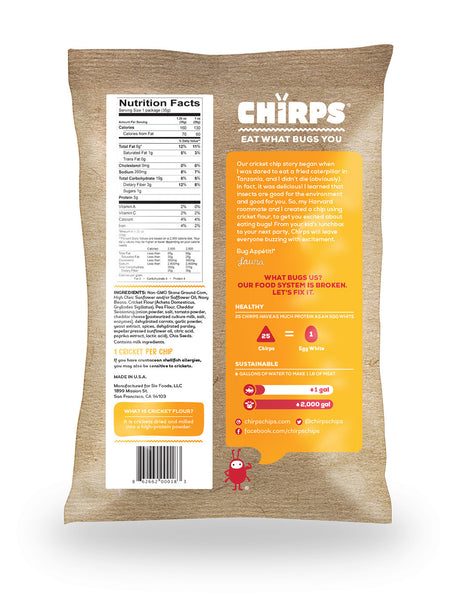 Snack Size Variety Pack of Chirps Cricket Chips (6-Pack)